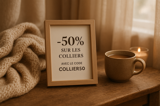 -50% sur les colliers gravés sur bois Bi'Os'Diversité !