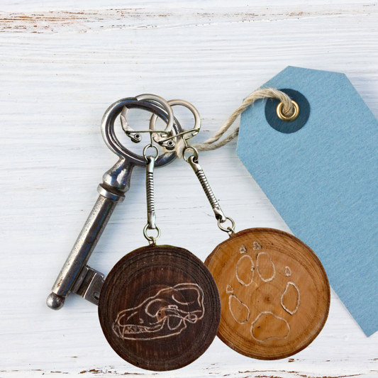 Porte-clé gravé sur bois - motifs divers