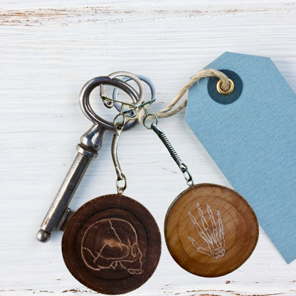 Porte-clé gravé sur bois - motifs divers