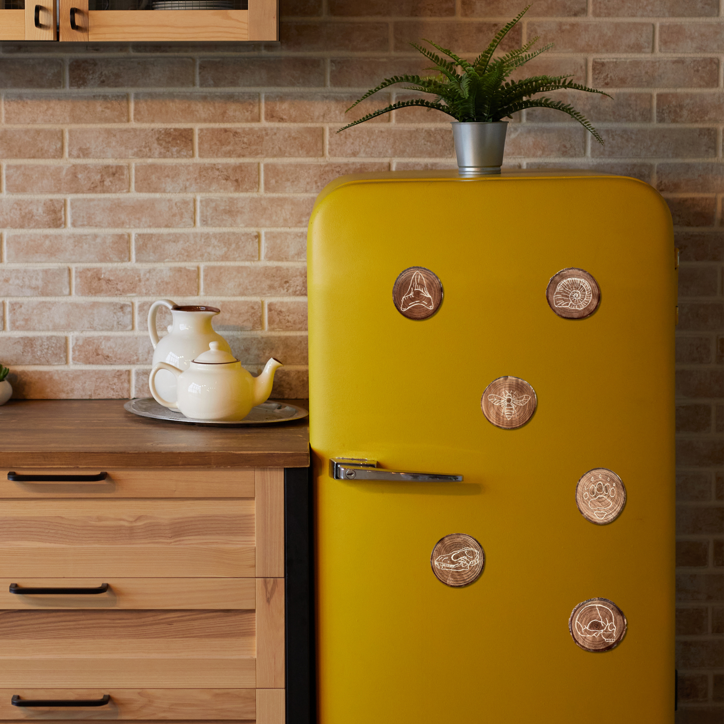 Magnet gravé sur bois - motifs divers