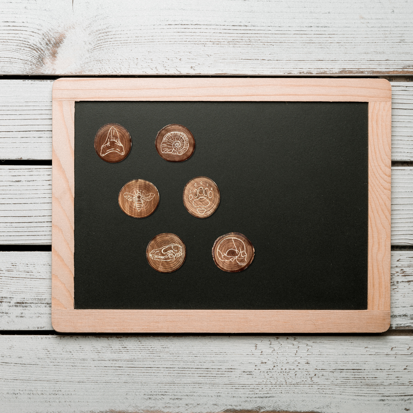 Magnet gravé sur bois - motifs divers