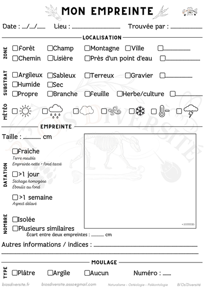 Fiche "Mon empreinte"