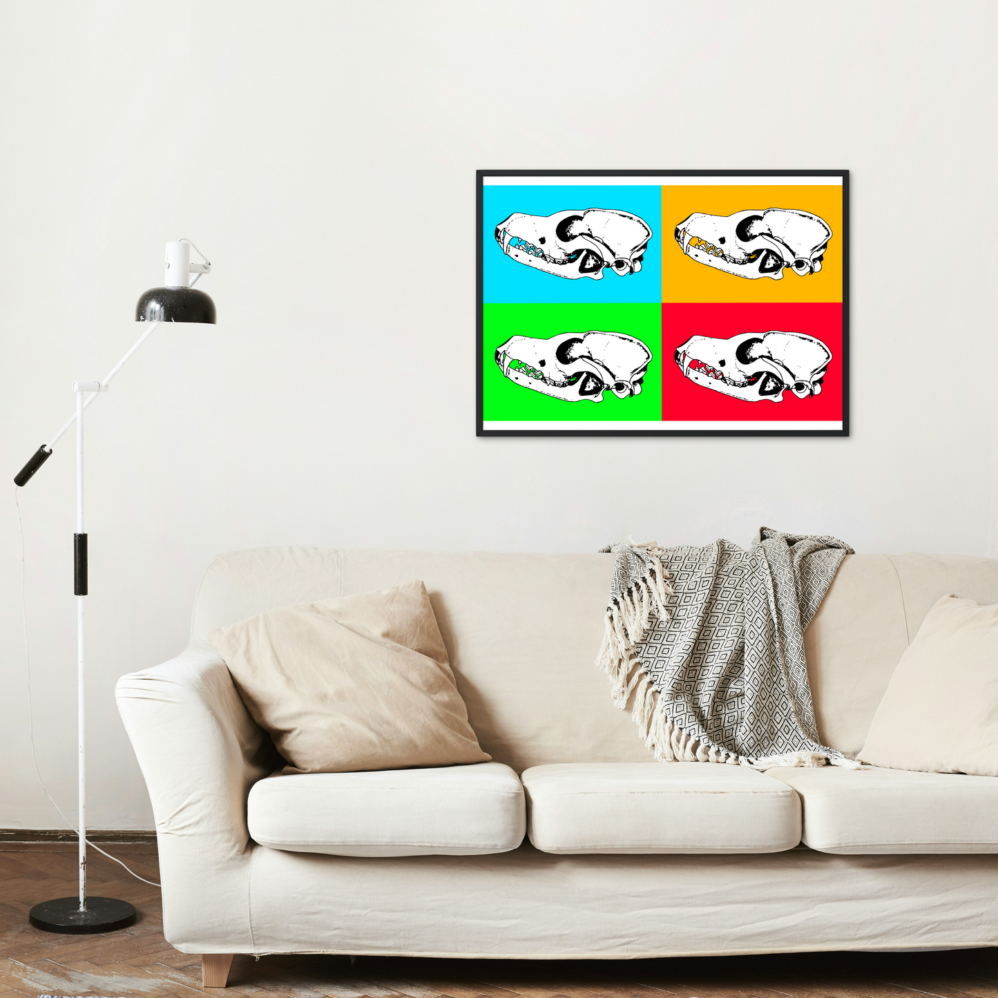Poster couleurs - Crâne de Renard roux (profil)